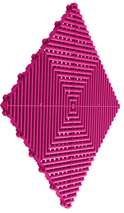 Swisstrax 15.75"x15.75" Carnival Pink Ribtrax Pro Revêtement Plancher Polypropylène