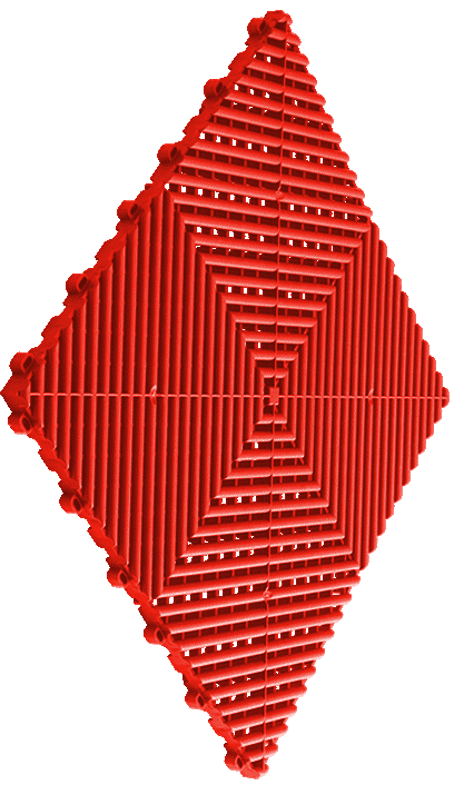 Swisstrax 15.75"x15.75" Racing Red Ribtrax Pro Revêtement Plancher Polypropylène