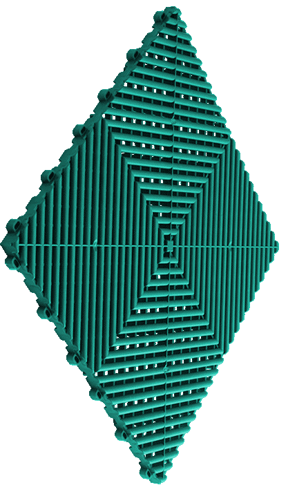 Swisstrax 15.75"x15.75" Teal Ribtrax Pro Revêtement Plancher Polypropylène