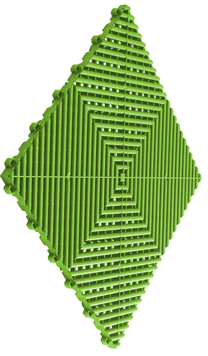 Swisstrax 15.75"x15.75" Techno Green Ribtrax Pro Revêtement Plancher Polypropylène