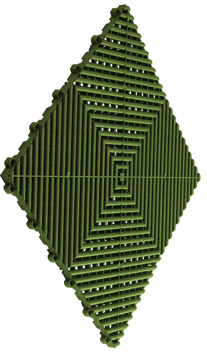 Swisstrax 15.75"x15.75" Turf Green Ribtrax Pro Modular Flooring Polypropylene